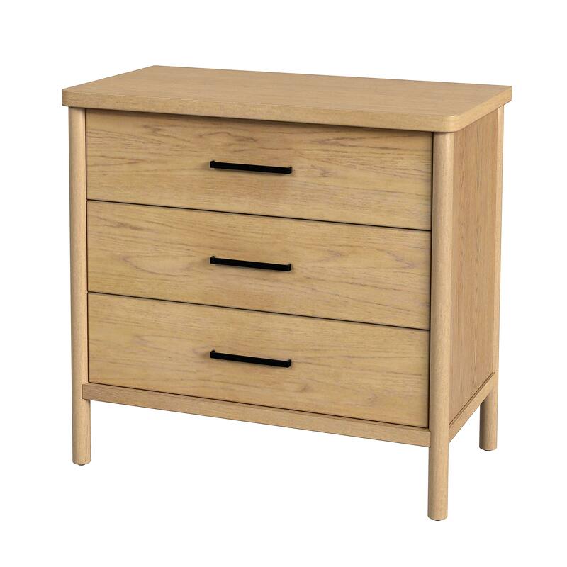 Lennon 3 Drawer Rounded Leg Wood Dresser