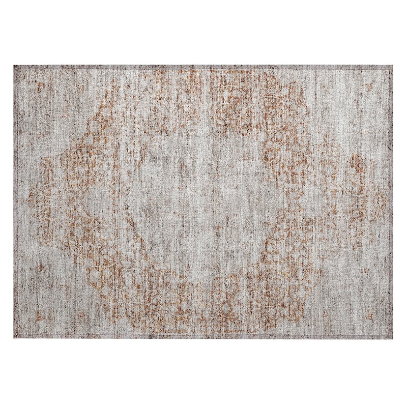 Machine Washable Indoor/ Outdoor Vintage Traditional Chantille Rug