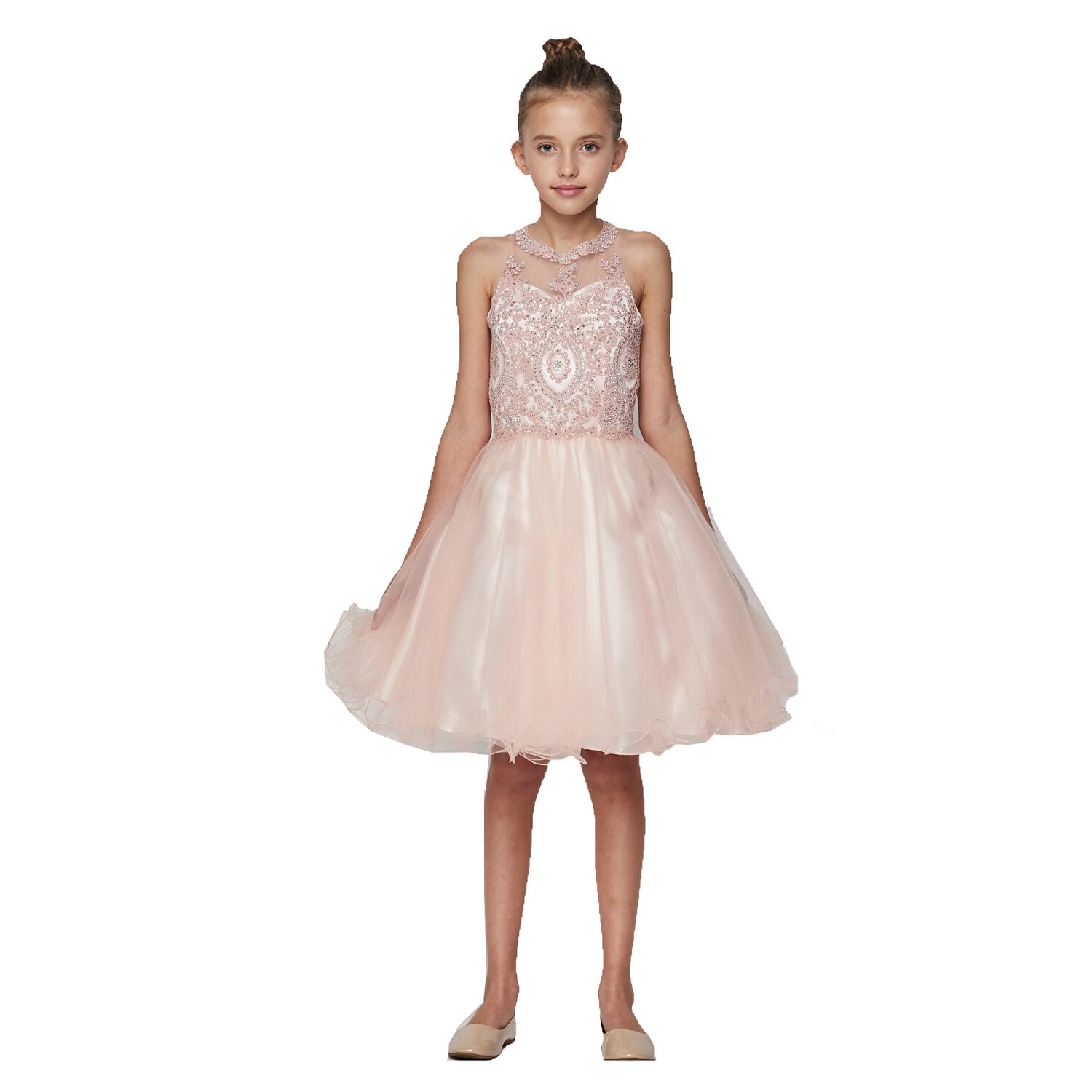 girls pink occasion dress