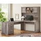 preview thumbnail 10 of 156, Farmhouse Executive L Shaped Desk Home Office Desk with Drawers and Storage Cabinet & Power Outlet  68.9" - Grey