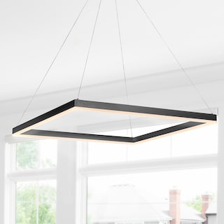 Nero Square Contemporary Modern Metal Integrated LED Chandelier, Black by JONATHAN Y