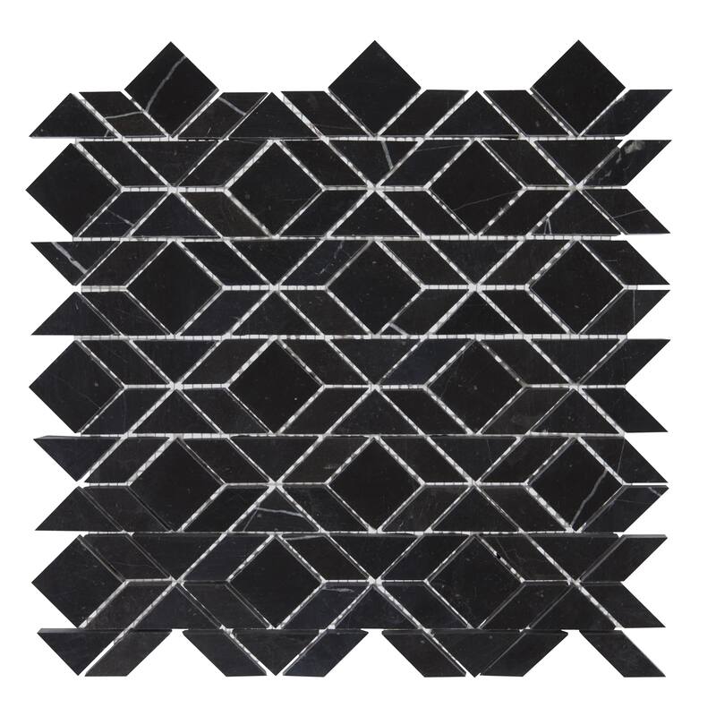 Daltile Pietra Divina Marble Natural Stone Framework Mosaic in Honed Namaste (10 PC Per Carton) (10.40 SQFT Per Carton)
