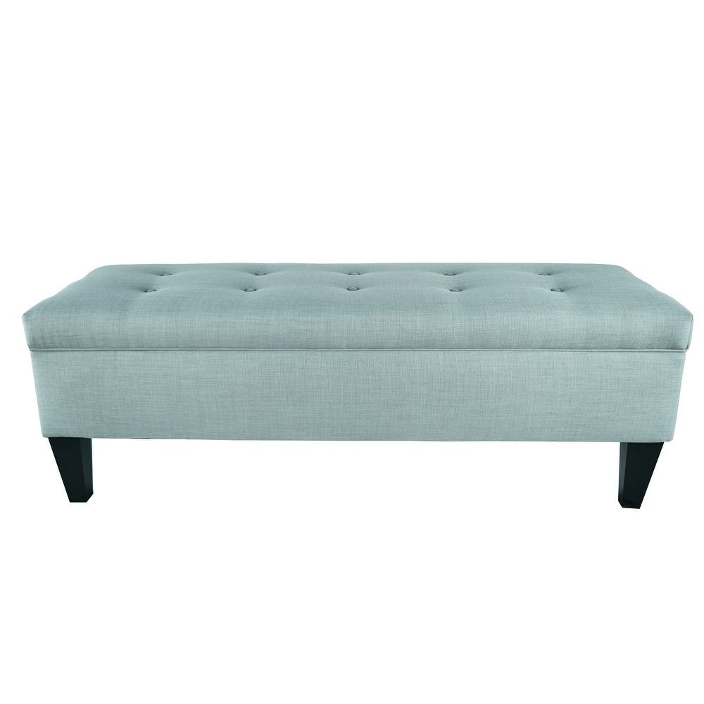 Brooke Button Tufted Long Storage Bench Ottoman