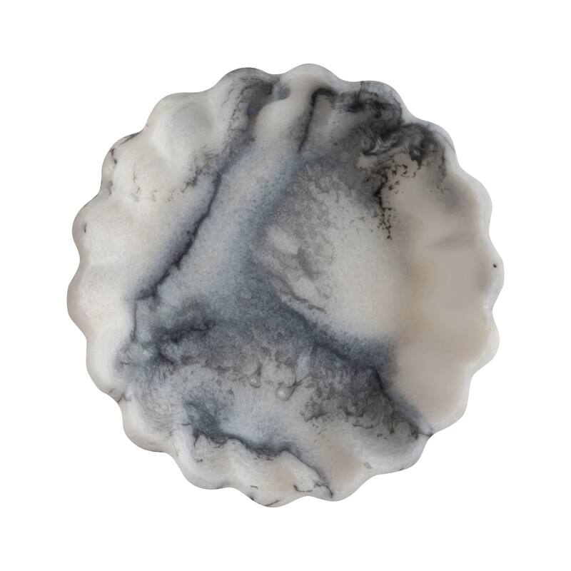 Grey Resin Flower Bowl Set of 2