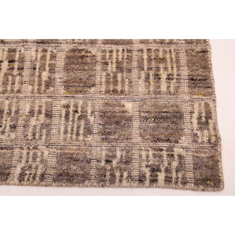 ECARPETGALLERY Hand Loomed Elysian Taupe Wool Rug - 6'5 x 9'11