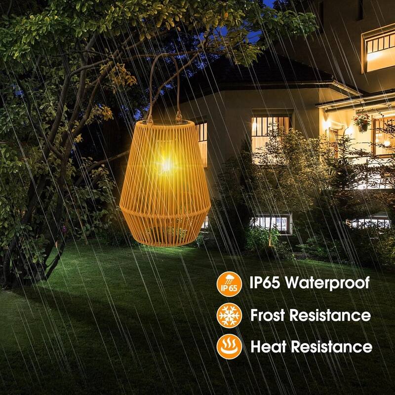 Solar Lantern, Outdoor Waterproof Hanging Solar Light, 2-Piece Set ...