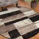 Miranda Haus Geometric Modern Patchwork Polypropylene Indoor Area Rug