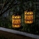 preview thumbnail 3 of 8, Set of 2 Solar Hanging Lantern Lights with Hollowed-Out Design, IP44 Outdoor Waterproof Metal LED Decorative Light