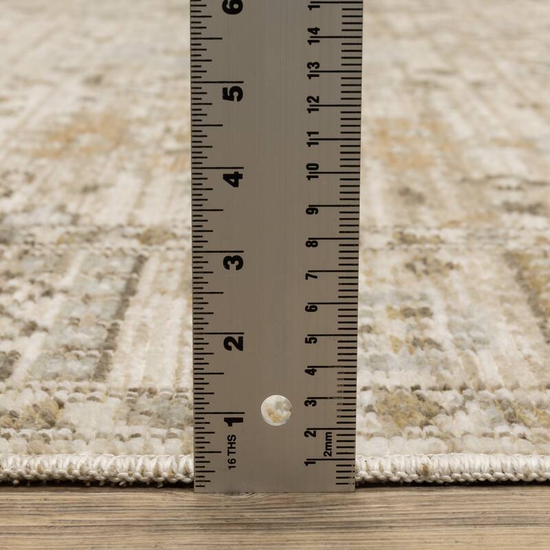 Style Haven Lucia Vintage Floral Medallions Gold/Pale Blue