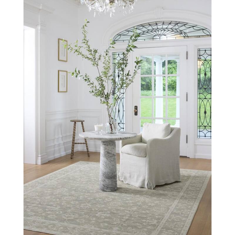 Nabela Noor Home x Livabliss Asha Traditional Area Rug - 5'3" x 7' - Sage/Off-White