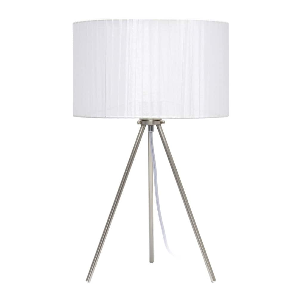 Creekwood Home 19.69" Contemporary Brushed Nickel Pedestal Table Lamp - 19.69