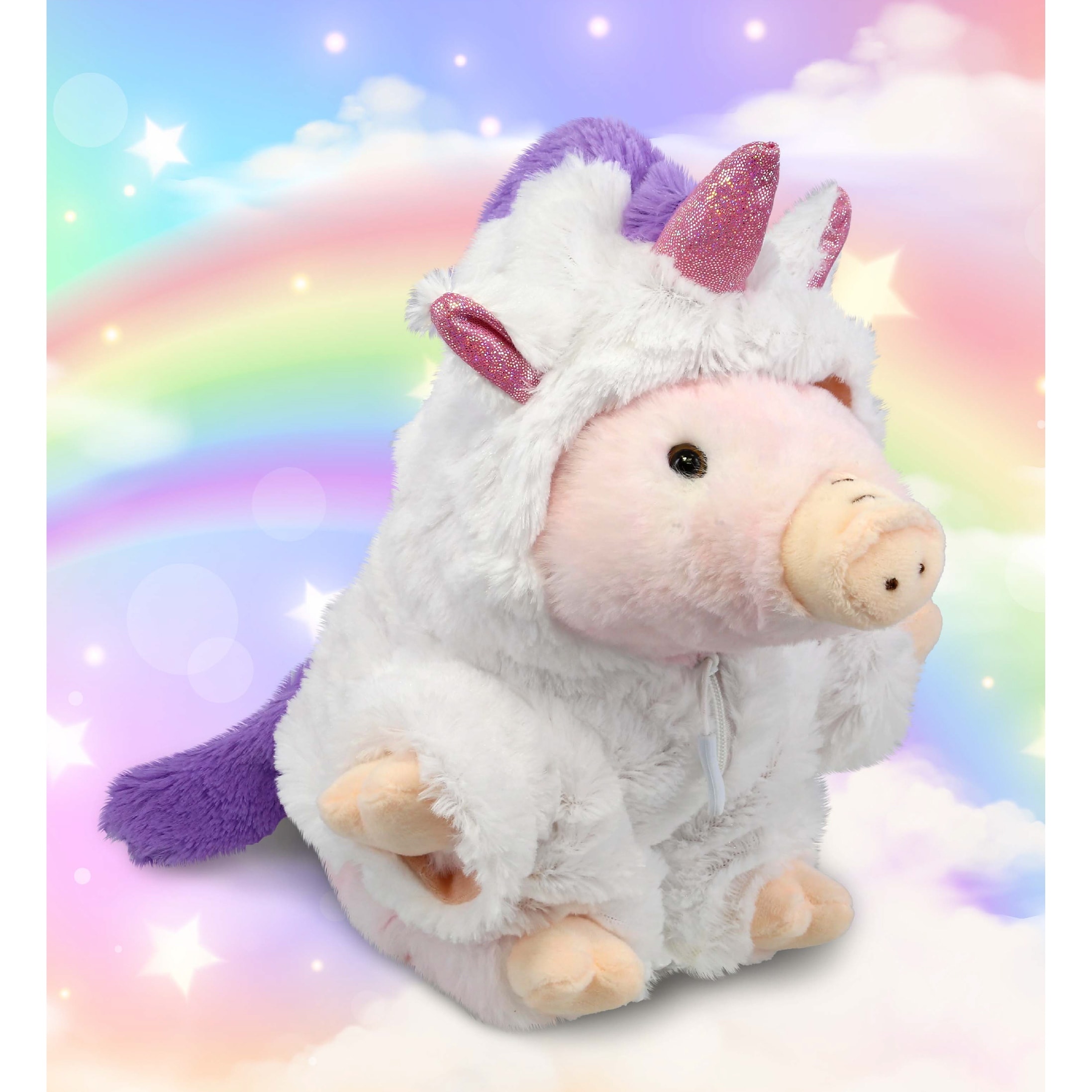 DolliBu Squat Pig Unicorn Plush Stuffed Animal Toy with Outfit
