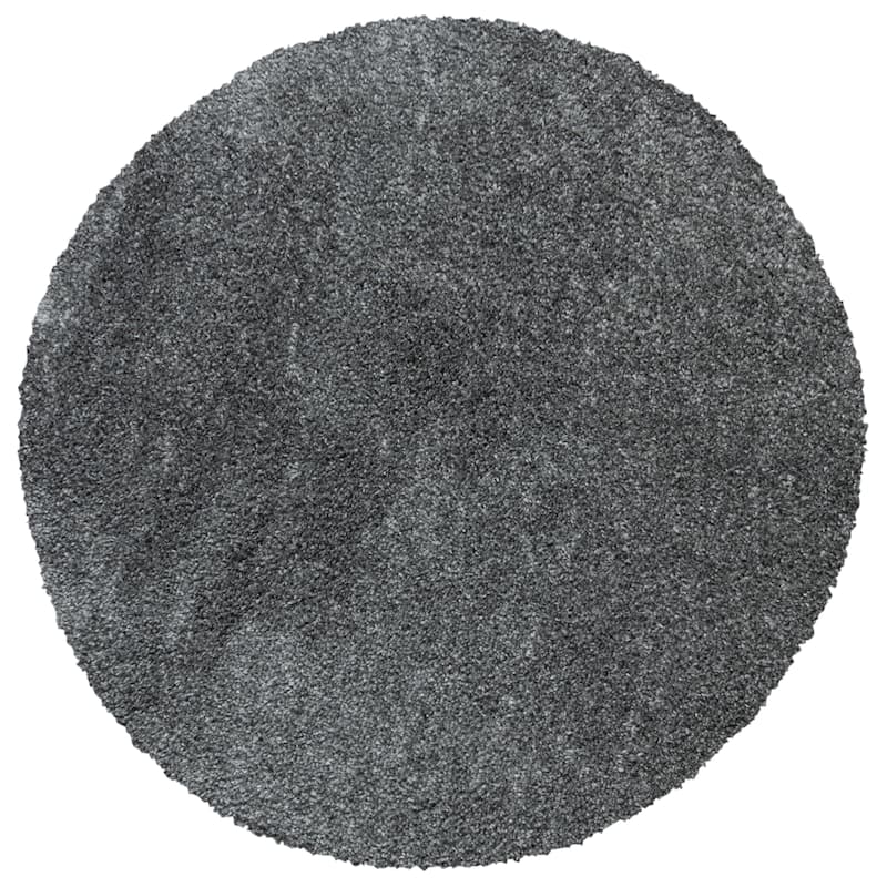 SAFAVIEH August Shag Solid 1.2-inch Thick Area Rug - 3' Round - Grey - Round
