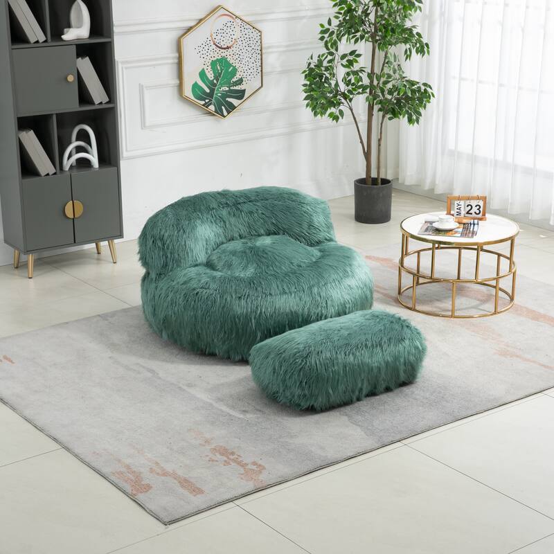 Bean Bag Chair,Floor Sofa with Handle,Accent Sofa Chair with Ottoman for Gaming Reading Relaxing