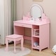 preview thumbnail 2 of 22, Kids Vanity Desk with Mirror and Lights