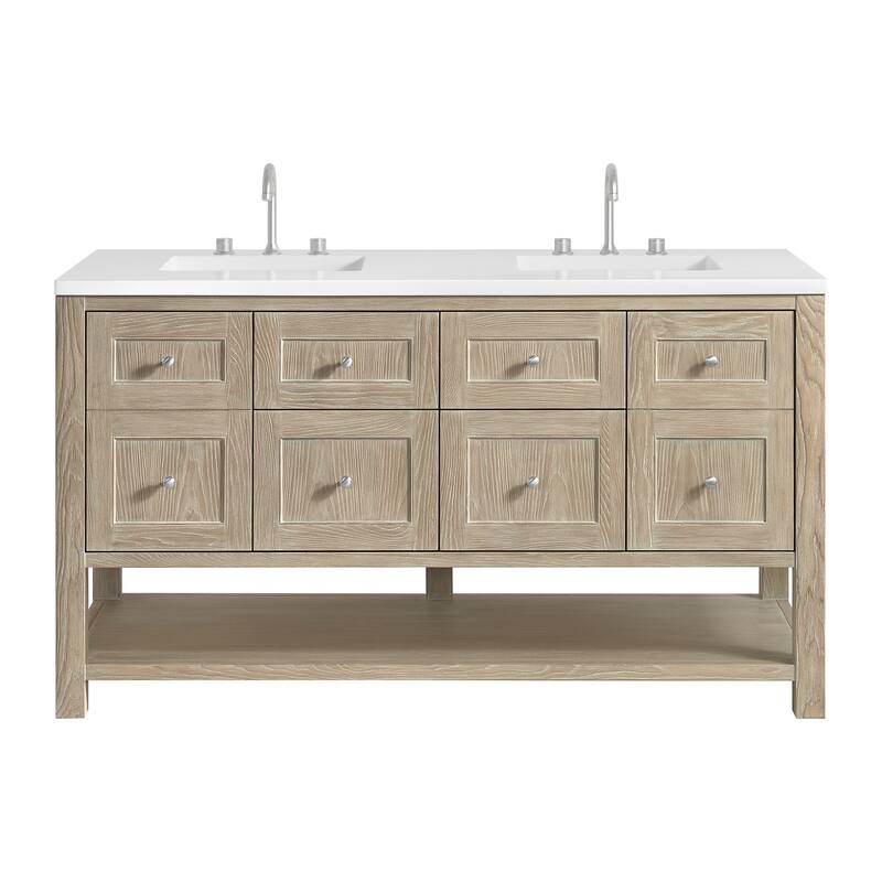 Breckenridge 60" Double Vanity, Whitewashed Oak - 60D