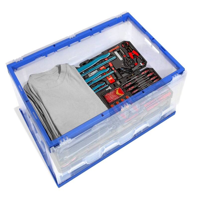 Mount-It! Collapsible Crate for Storage, 65L Capacity