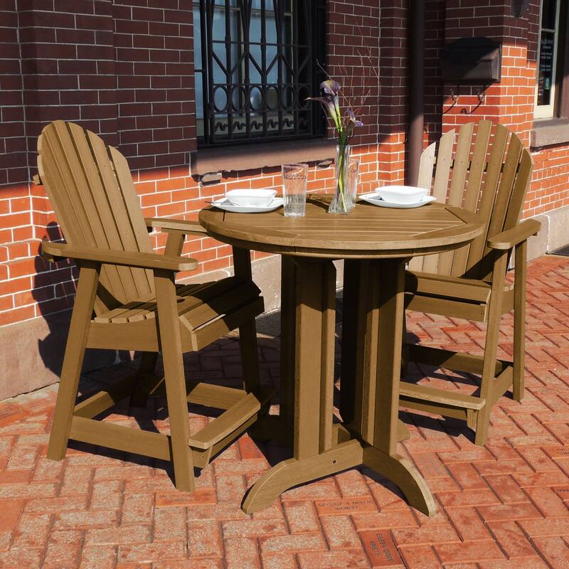 Highwood Commercial 3-Piece Adirondack 36" Bistro Counter Height Dining Set
