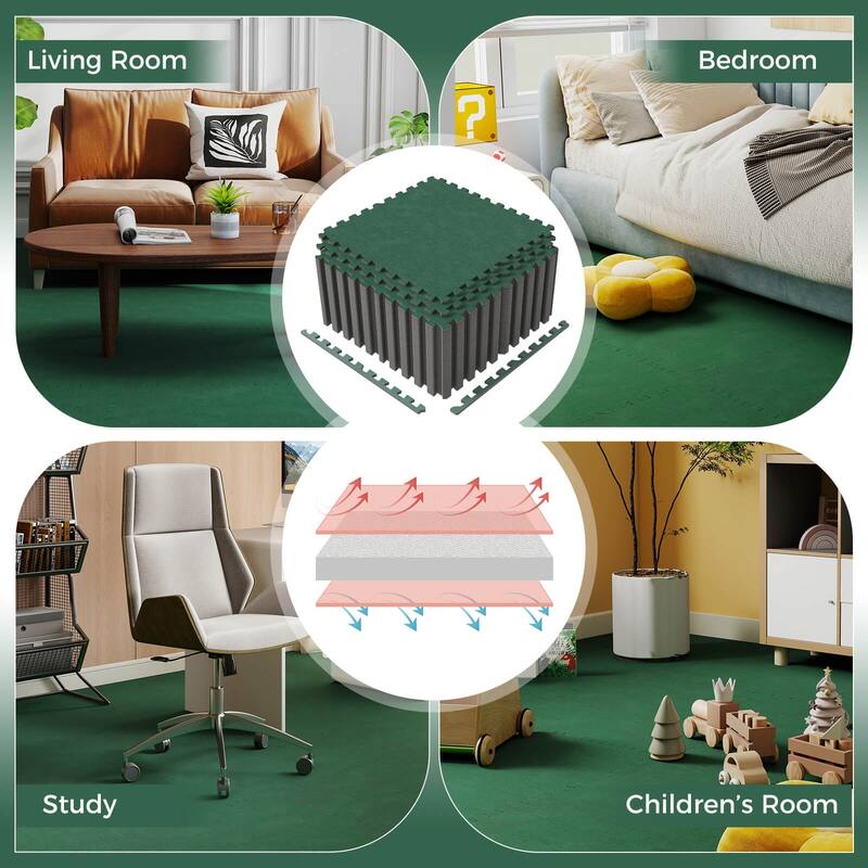 Costway 25/50 Pack-100/200 Sq.Ft. Foam Floor Tiles Interlocking Carpet - See Details