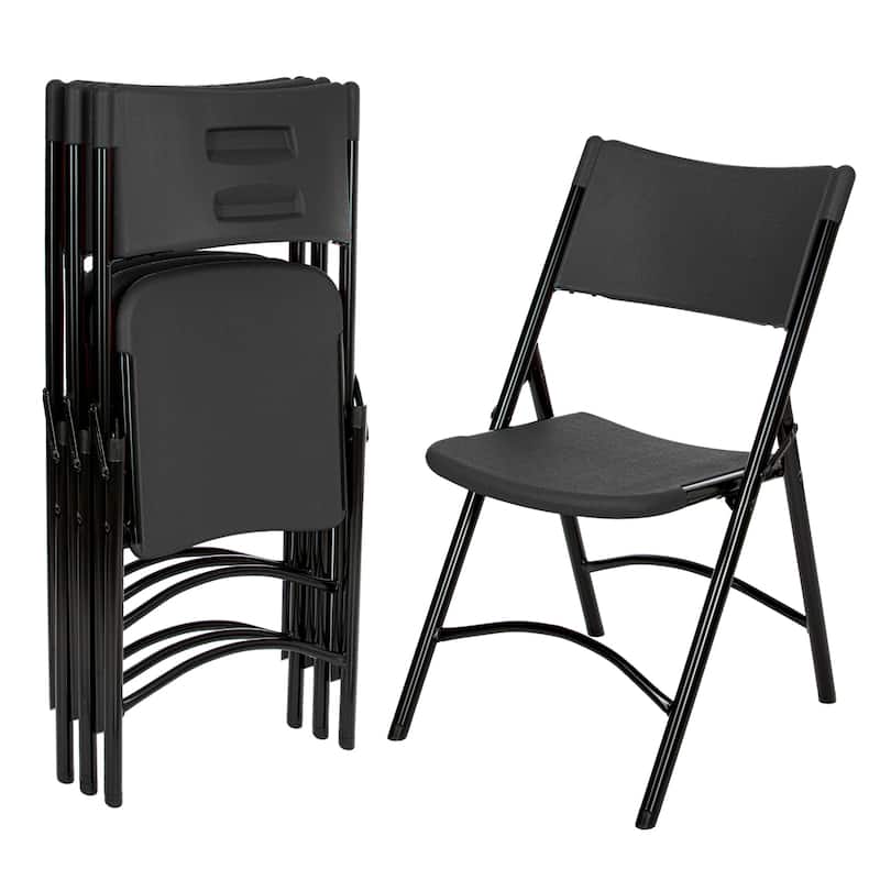 Hampden Furnishings Gwyneth Collection Resin Folding Chair, Pack of 4