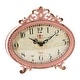 preview thumbnail 25 of 28, Decorative Pewter Mantel Clock Pink