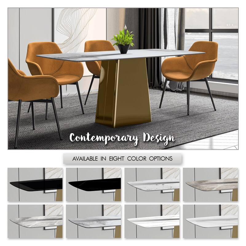 Quinix Rectangular Dining Table with Sintered Stone/Glass Top