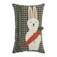 preview thumbnail 3 of 3, Spring In Bloom Primitive Bunny And Carrot Pillow 12x8