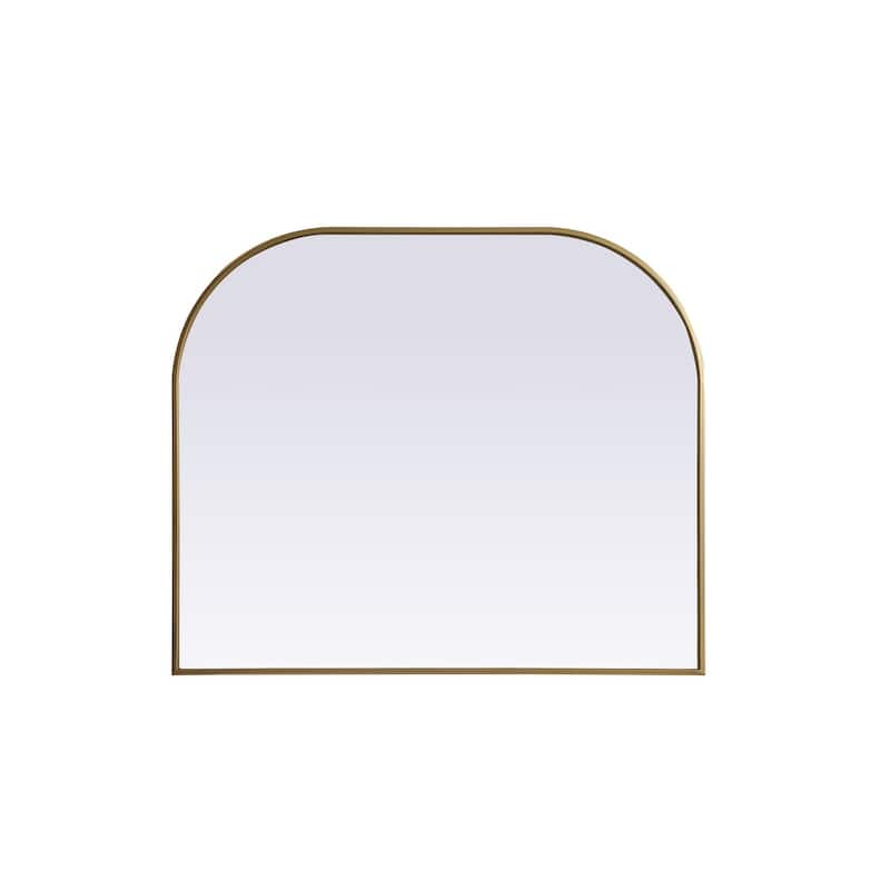 Indigo Home Metal Frame Arch Mirror 40x34 Inch - Brass