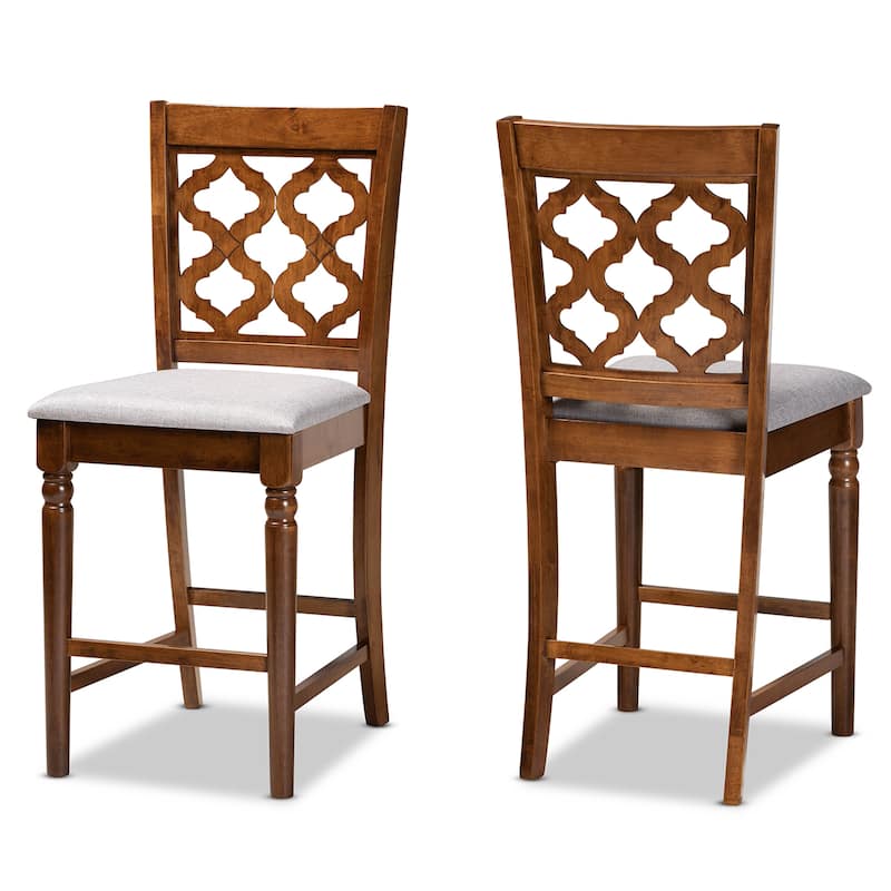 Ramiro Modern and Contemporary Transitional 2-PC Counter Stool Set - Grey
