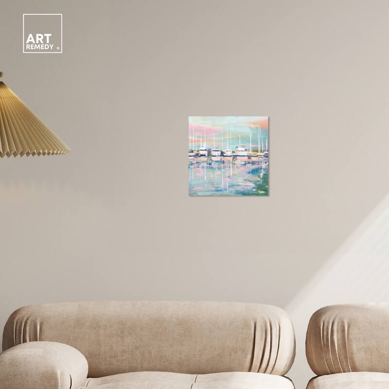 Art Remedy Coastal Dock Gallery Wrapped Sailing 1 Piece Canvas Wall Art