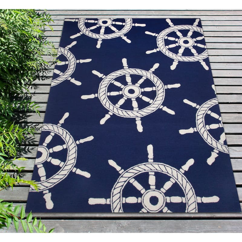 Liora Manne Frontporch Ship Wheel Indoor/Outdoor Rug - 2'6" x 4'