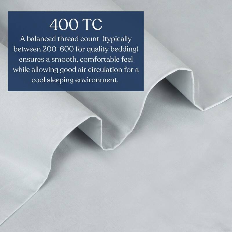 Delara 100% Organic Cotton Percale Weave Sheet, Flat Sheet, 400 Thread Count GOTS Certified