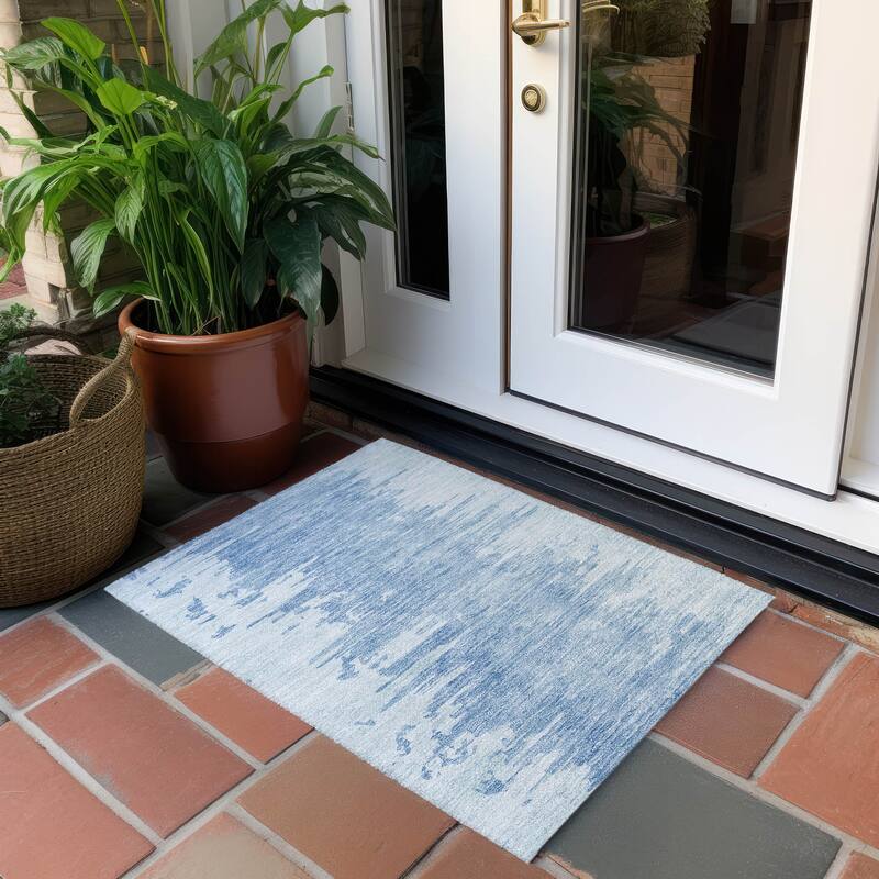 Machine Washable Indoor/ Outdoor Chantille Abstract Ombre Rug
