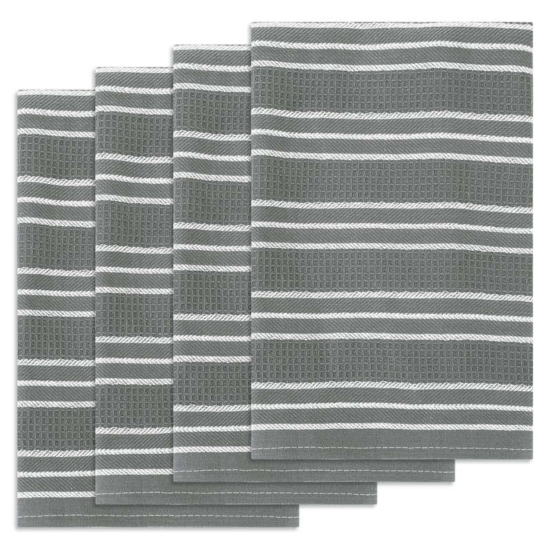 Striped Kitchen Towels, Ultra Soft Cotton and Absorbent Dish Towels for Kitchen Cotton Waffle Weave Kitchen Towels