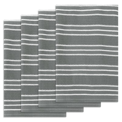 Striped Kitchen Towels, Ultra Soft Cotton and Absorbent Dish Towels for Kitchen Cotton Waffle Weave Kitchen Towels
