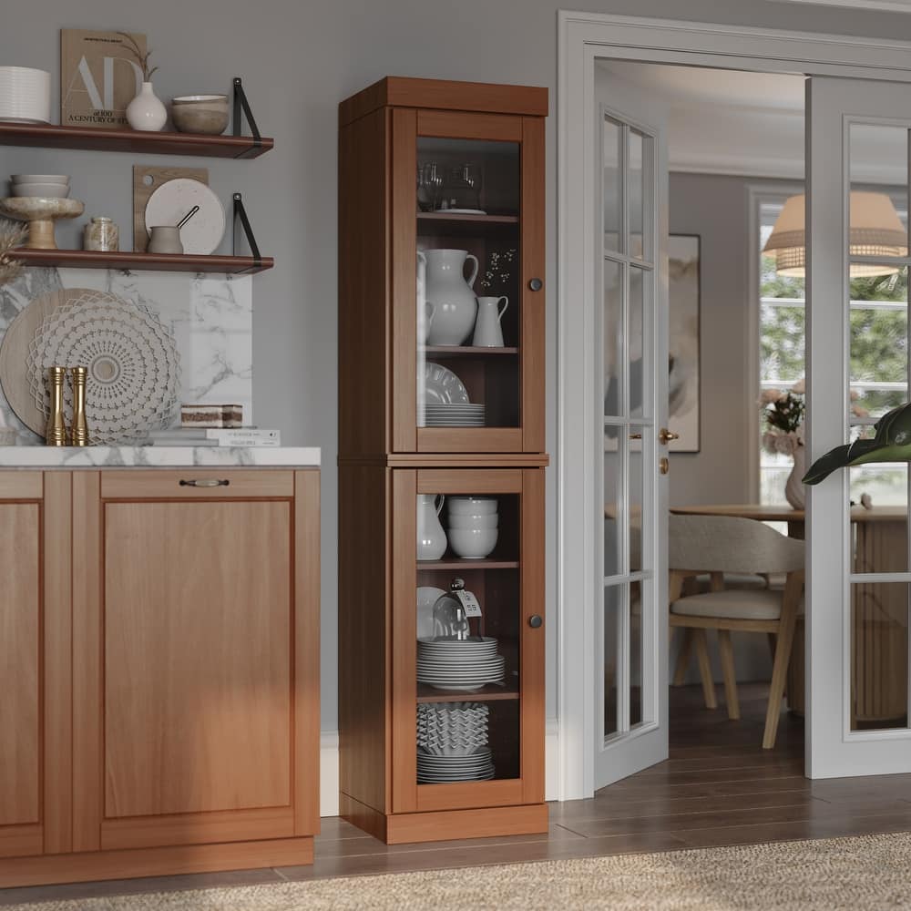 100% Solid Wood 16.5" Kitchen Pantry Cabinet with Doors by Palace Imports