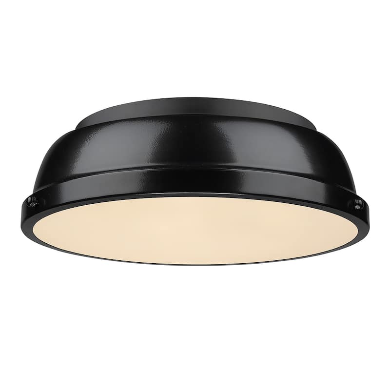 Duncan 14-inch Flush Mount - black with black shade