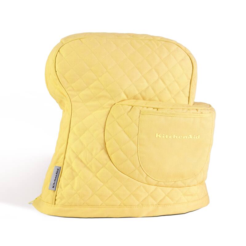 KITCHENAID Fitted Tilt-Head Solid Stand Mixer Cover with Storage Pocket, Quilted 100% Cotton