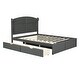 preview thumbnail 8 of 12, Queen Size Platform Bed with Twin Trundle and 2 Drawers,Traditional Style