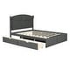 preview thumbnail 26 of 25, Wood Queen Size Platform Bed with Twin Size Trundle and 2 Drawers