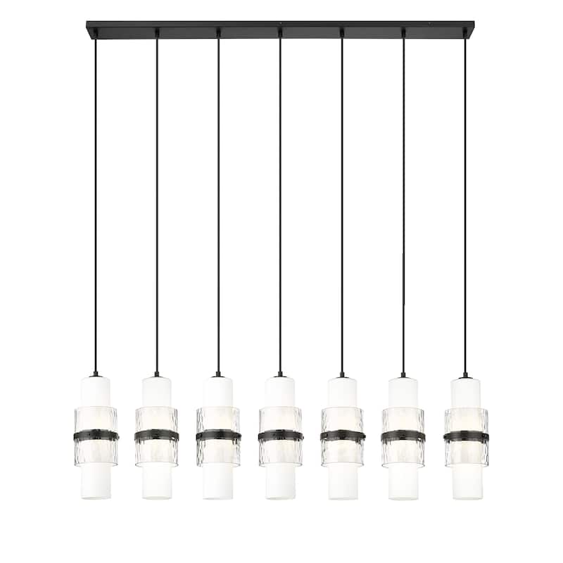 Cayden 7 Light Linear Chandelier in Matte Black - Matte Black
