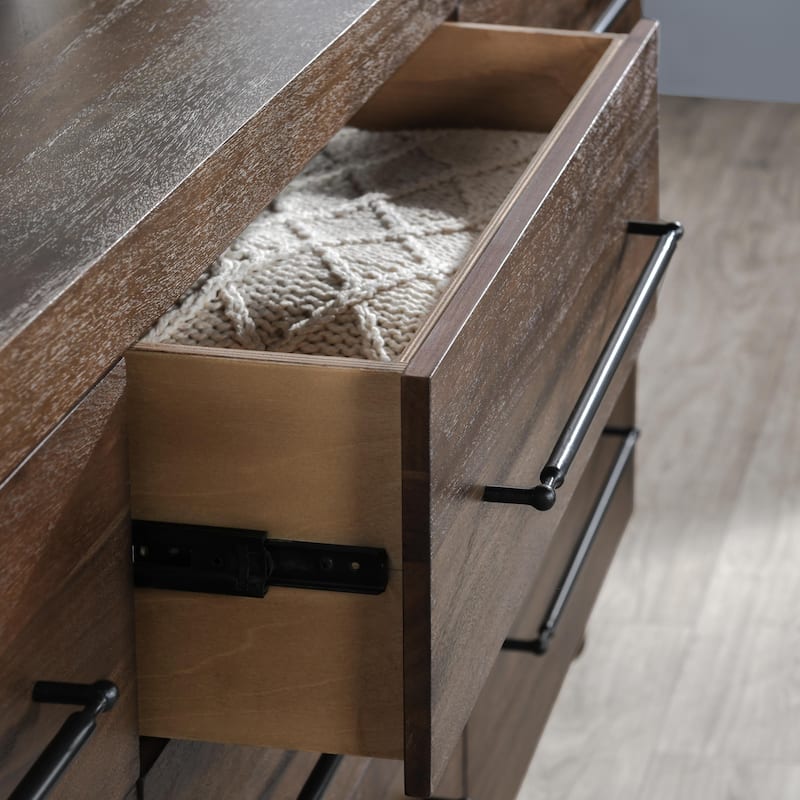 Classic Home Jaxon Nine-Drawer Acacia Wood Dresser in Cocoa Brown