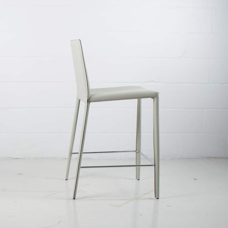 Prima Modern Leather & Metal Counter Stool - Contract Grade