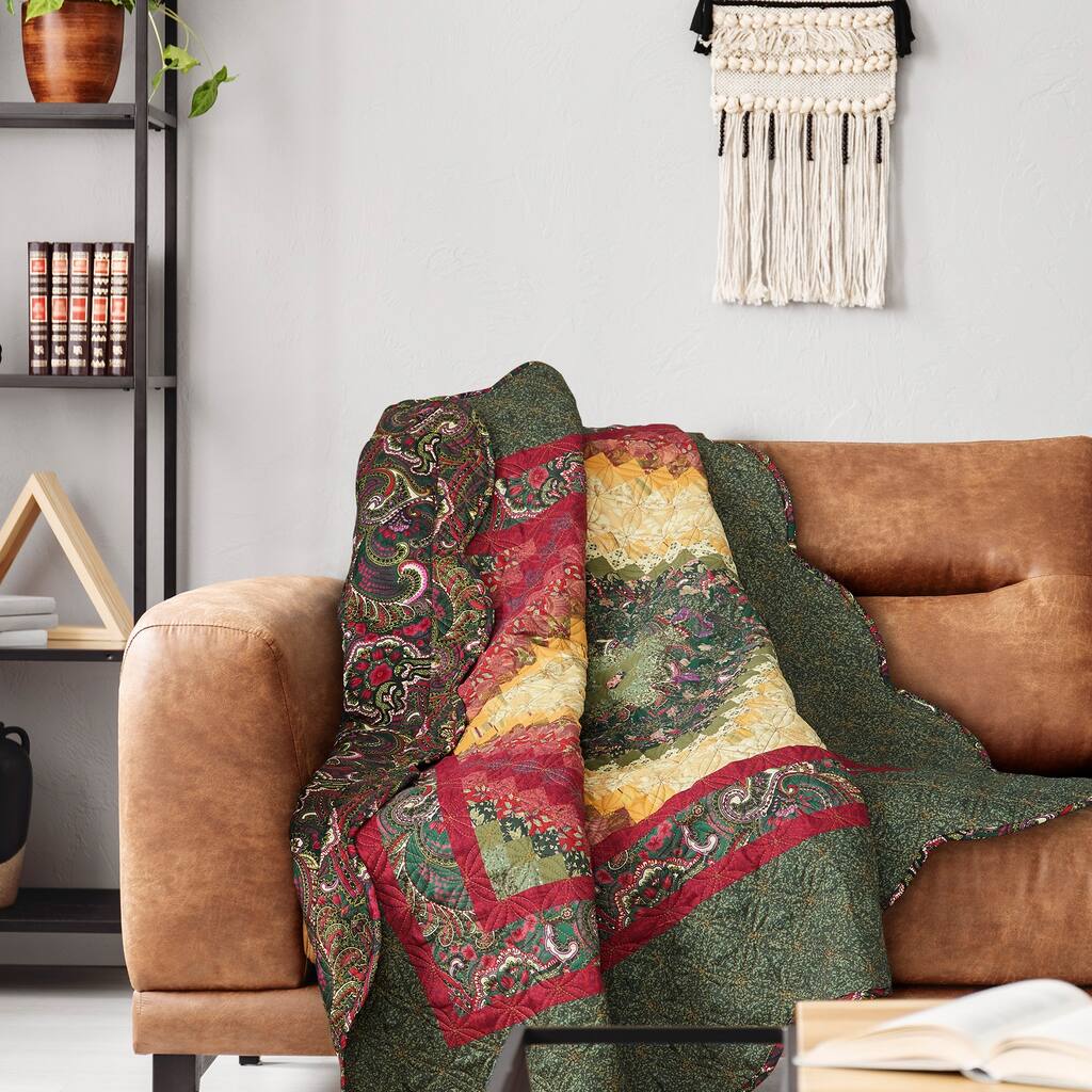 Donna Sharp Spice Postage Stamp Polyester Throw