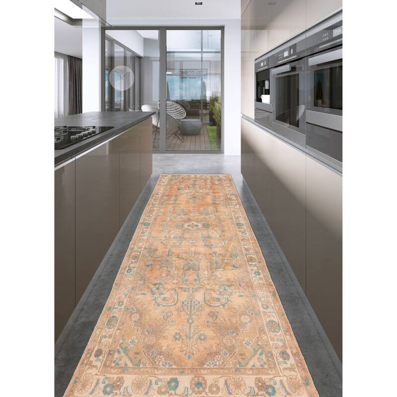 ECARPETGALLERY Hand-knotted Antalya Vintage Copper Wool Rug - 3'5 x 10'8