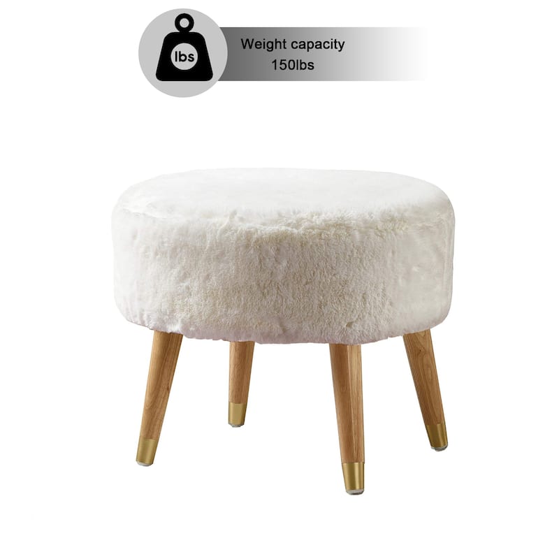 Serenta Heavy FauxFur Oval Ottoman
