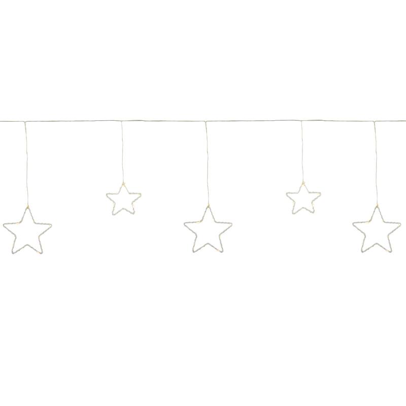 LED Lighted Stars Christmas Garland 4ft Warm White Lights - 48"