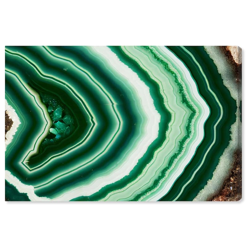 Wynwood Studio Abstract Jade Geode Green and Modern & Contemporary Wall Art Canvas Print