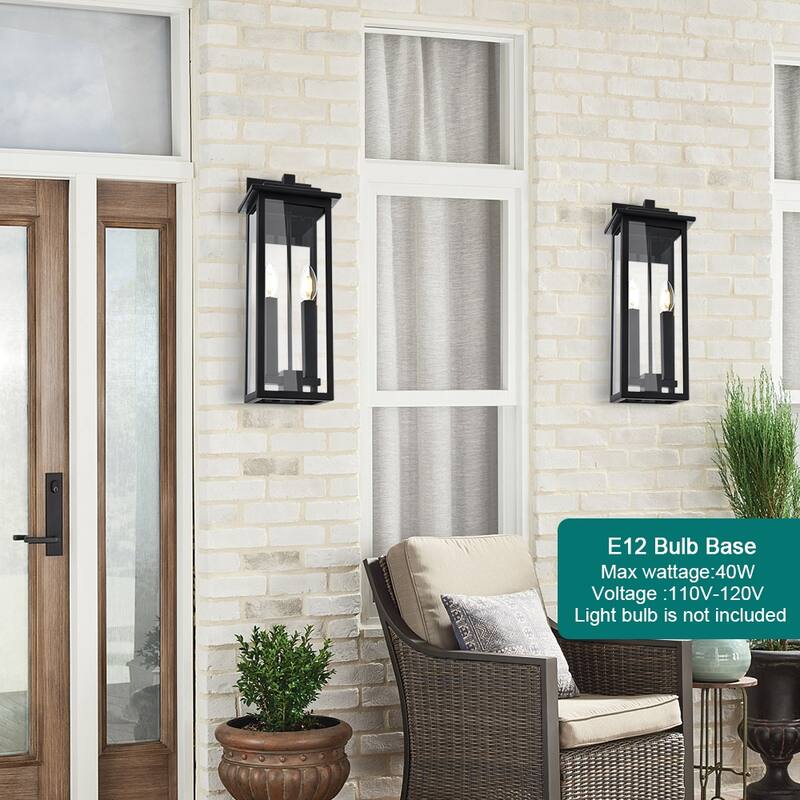 Outdoor Light Fixutre Farmhouse Wall Lantern Sconce with Clear Glass