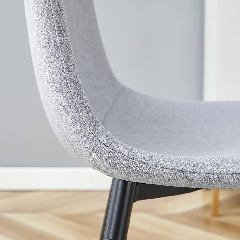 Roomfitters Linen Cotton Dining Chairs with Integrated Backrest and Seat, Set of 4 for Modern Homes